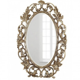 Зеркало овальное настенное в раме Гойя Florentine Silver 