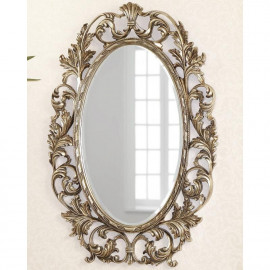 Зеркало овальное настенное в раме Гойя Florentine Silver 